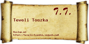 Teveli Toszka névjegykártya